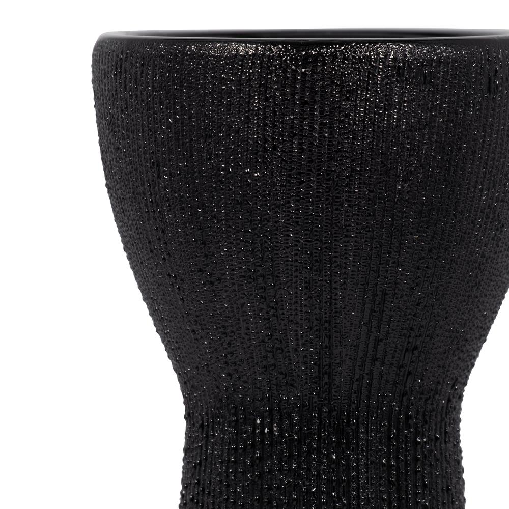 Cer, 16" Bead Candle Holder, Black. Picture 3