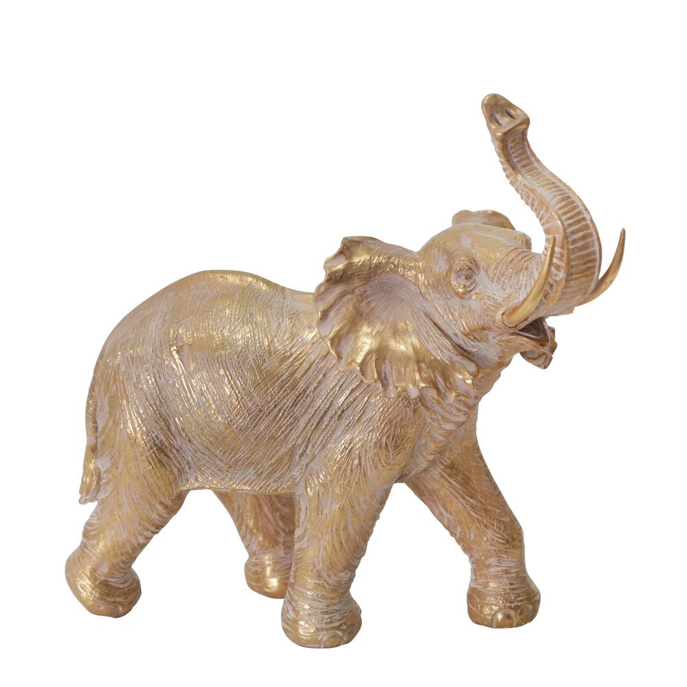 Resin 12" Elephant Decoration,gold. Picture 1