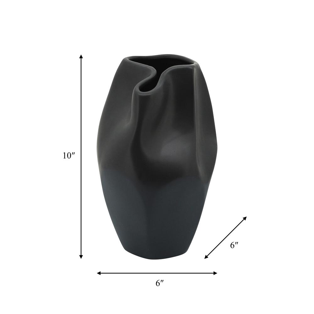 Cer, 10"h Abstract Vase, Black. Picture 4