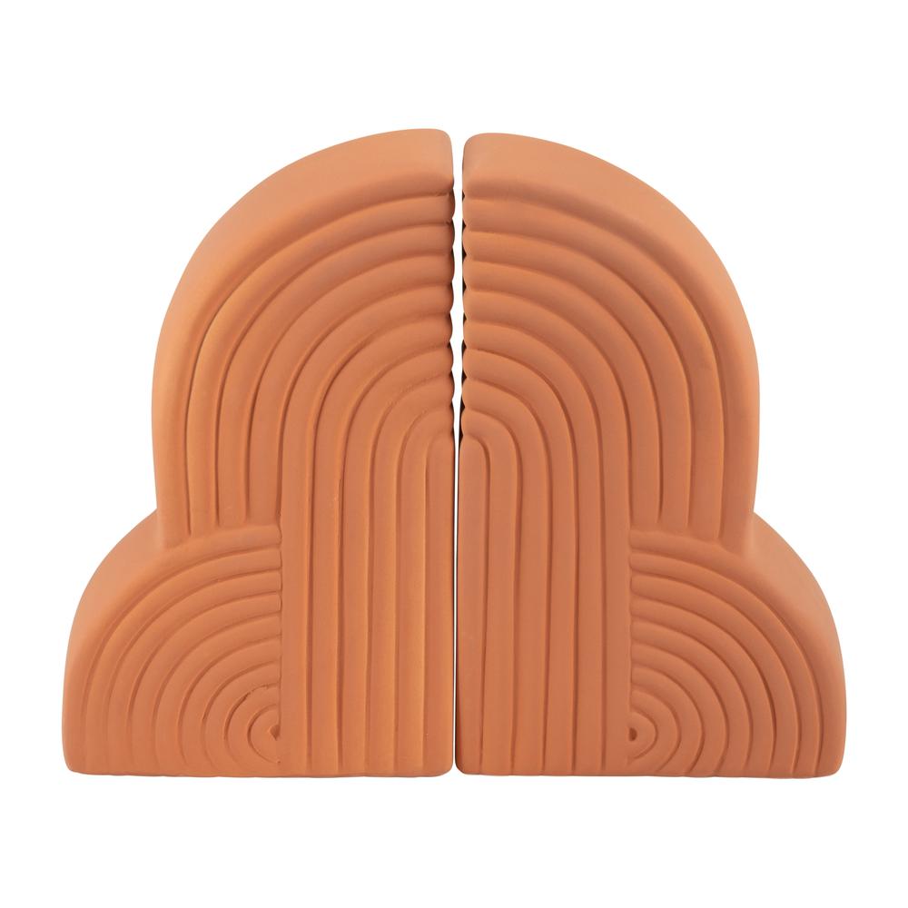 Cer, S/2 13x10" Arches Bookends, Terracotta. Picture 1