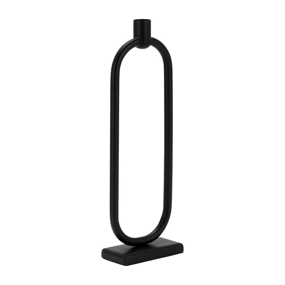 Metal,13"h,oval Taper Candle Holder,black. Picture 3