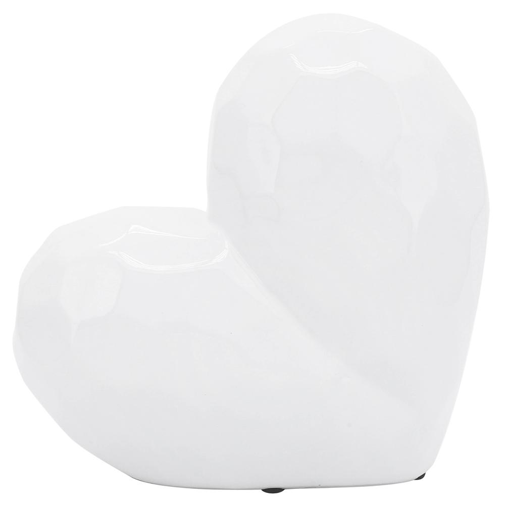 White Ceramic Heart, 8". Picture 1