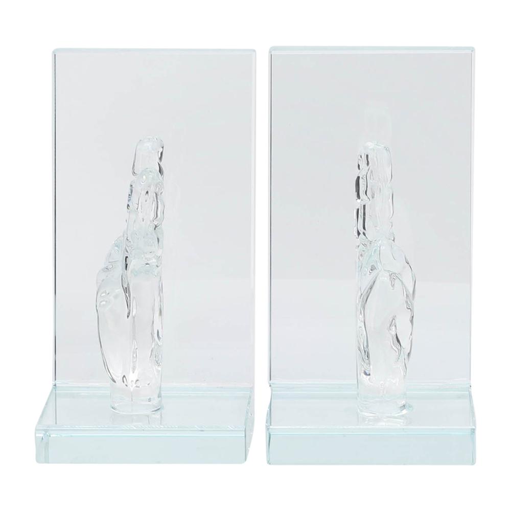Crystal, S/2 6"h Peace Sign Bookends. Picture 6