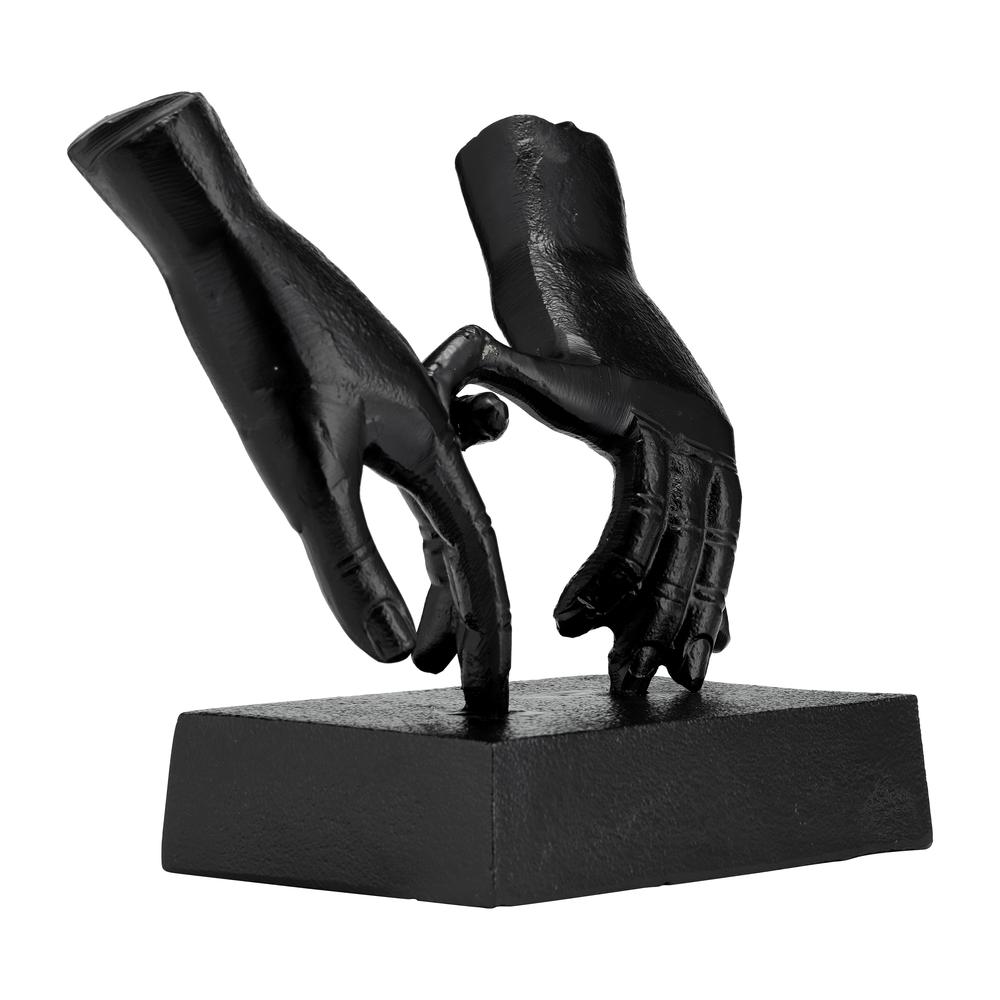 Metal,9"h,entwined Hands Sculpture, Black. Picture 2
