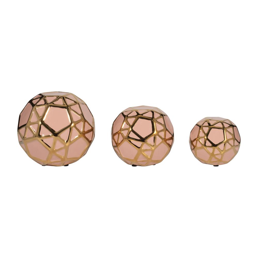 Cer, S/3 4/5/6", Orbs Blush/gold. Picture 1
