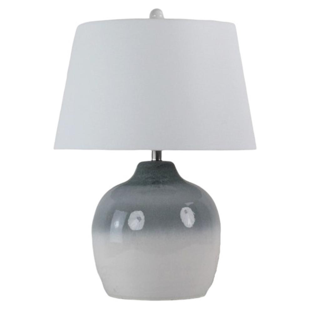 27" Reactive Finish Table Lamp, Blue/white. Picture 1