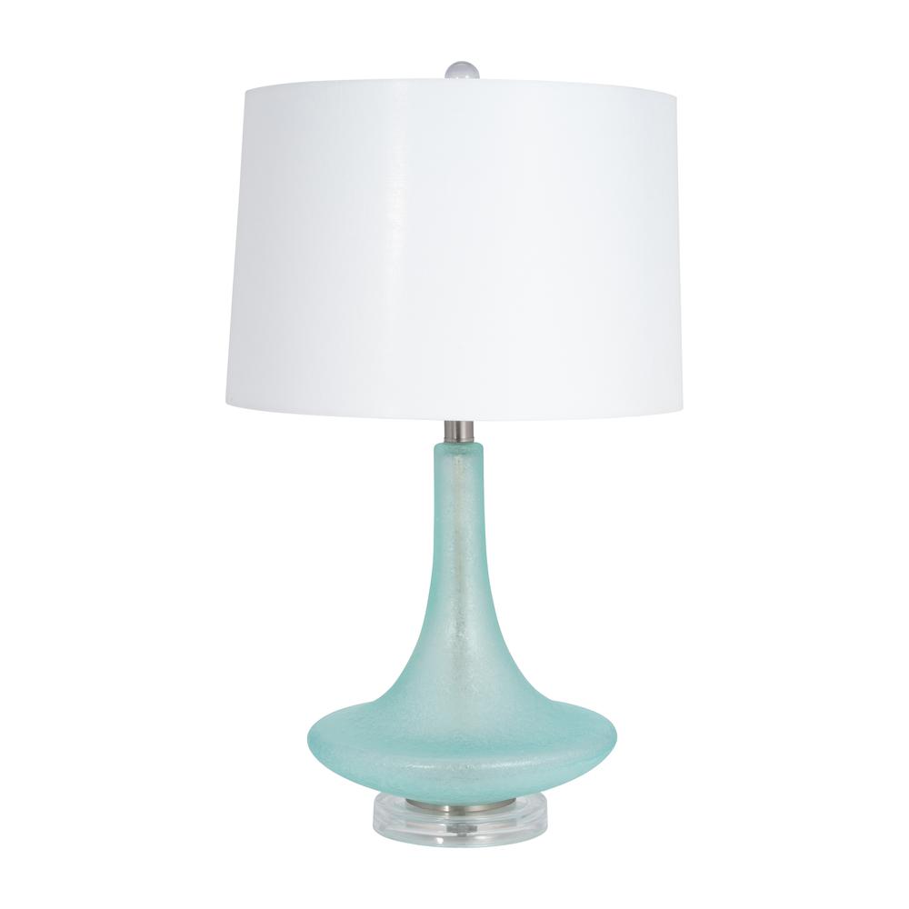 Glass 26"  Table Lamp, Green. Picture 1