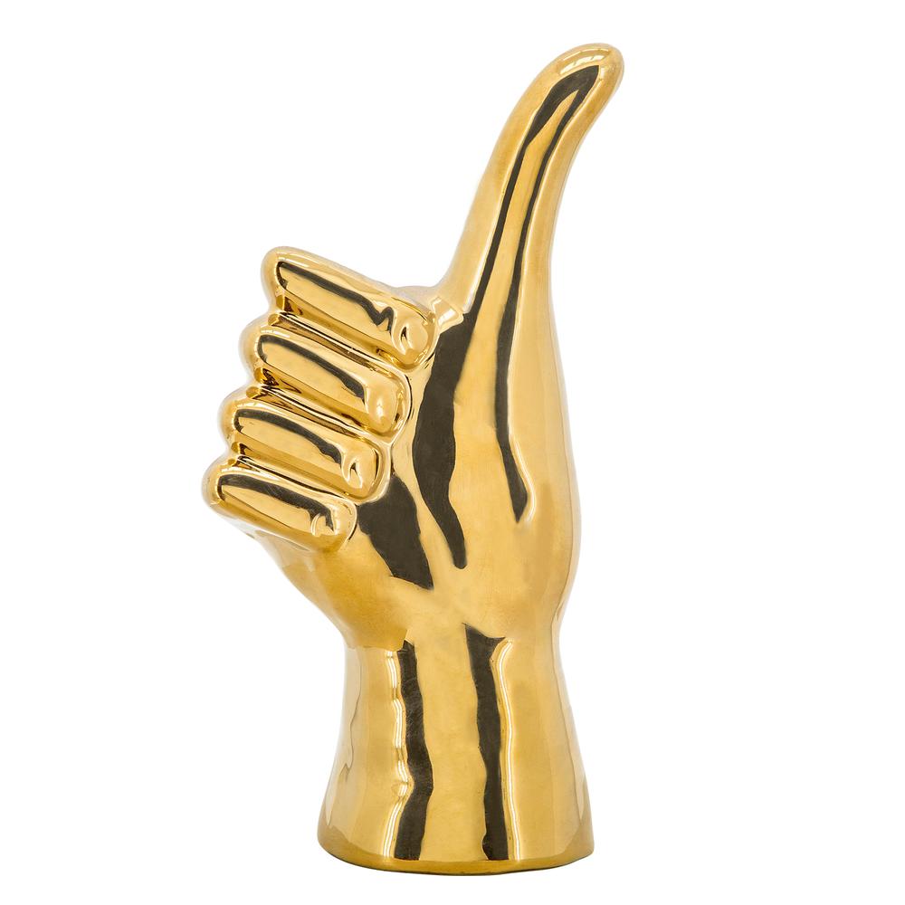 9"h Thumbs Up Table Deco, Gold. Picture 1