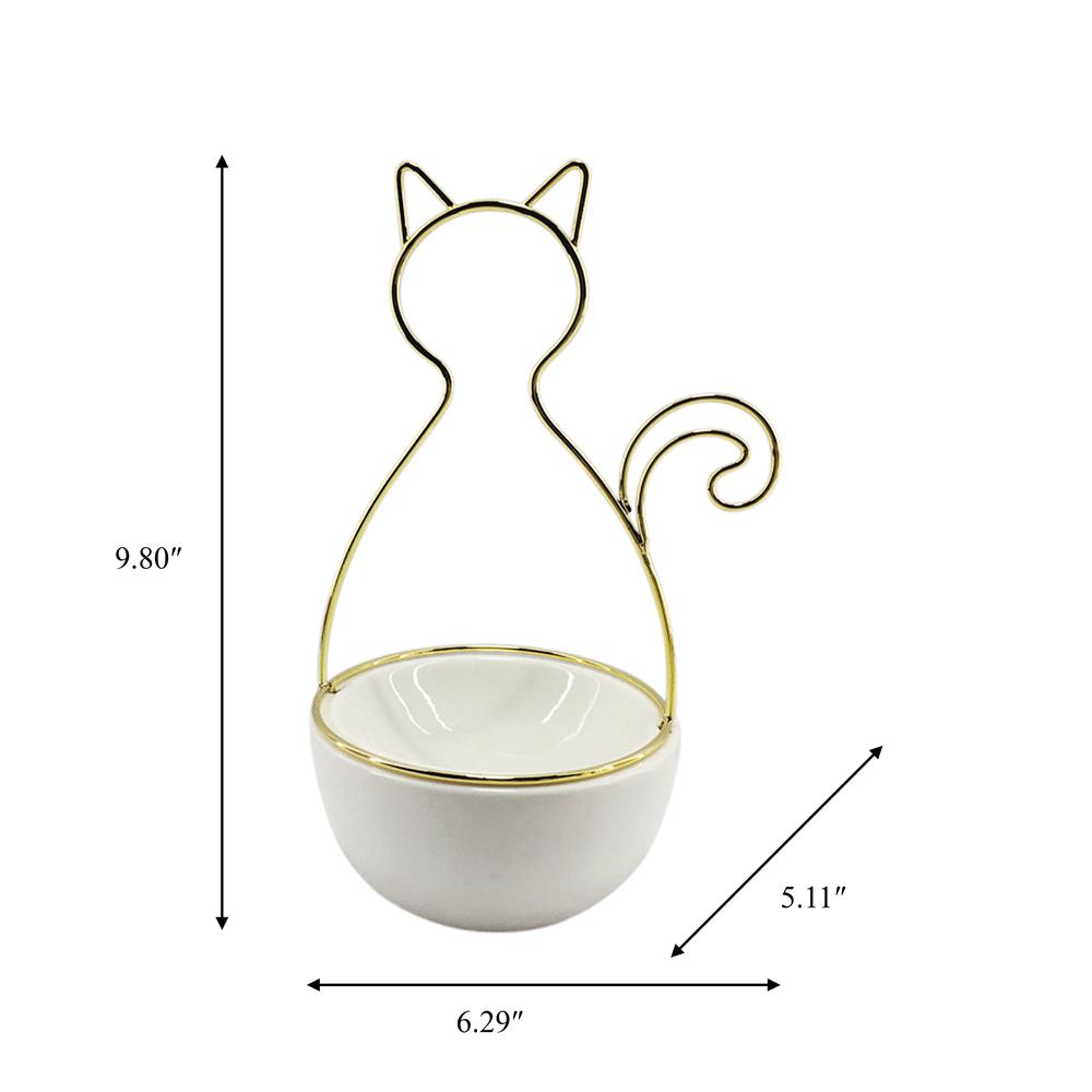 10"h Cat Trinket Tray, White. Picture 8