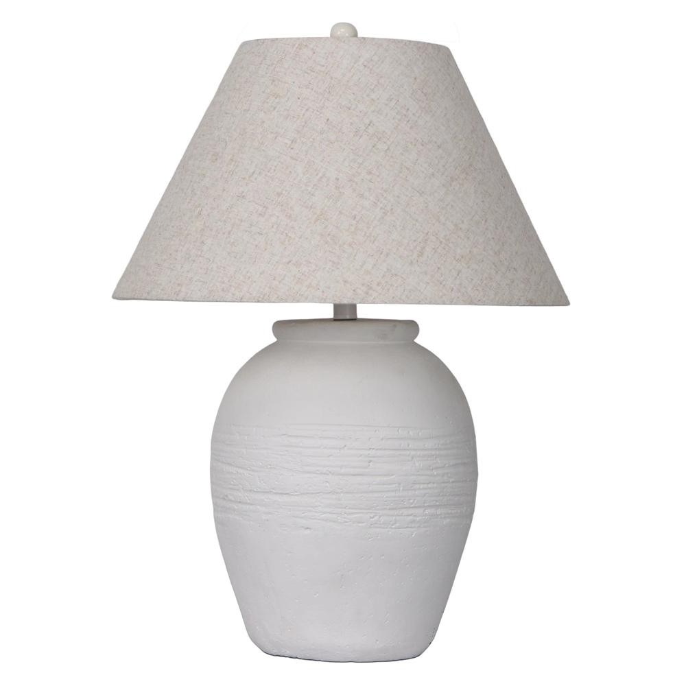 27" Artisan Jug Table Lamp Tapered Shade,wht/beige. Picture 1