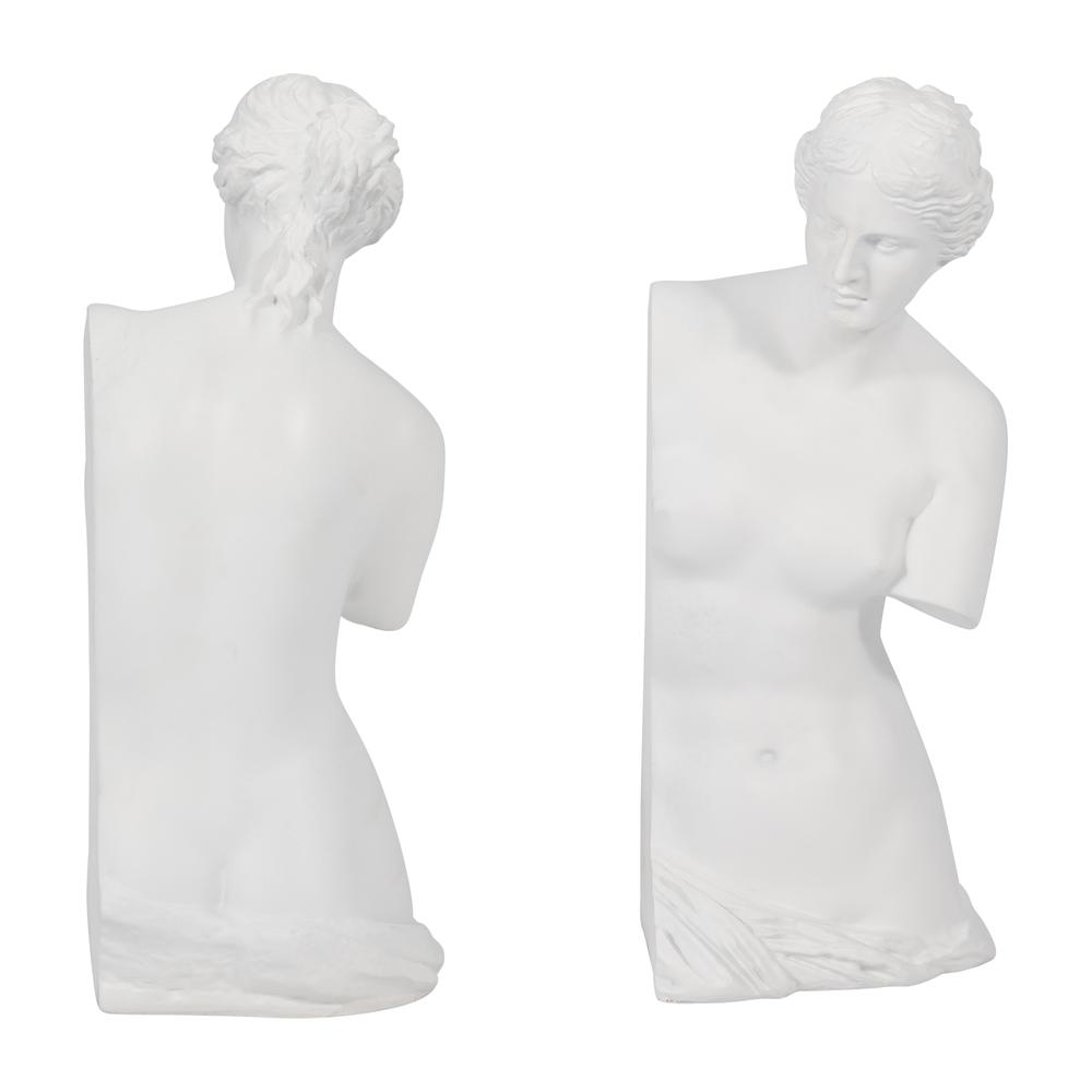 Resin, S/2 11"h Greek Godess, White. Picture 5