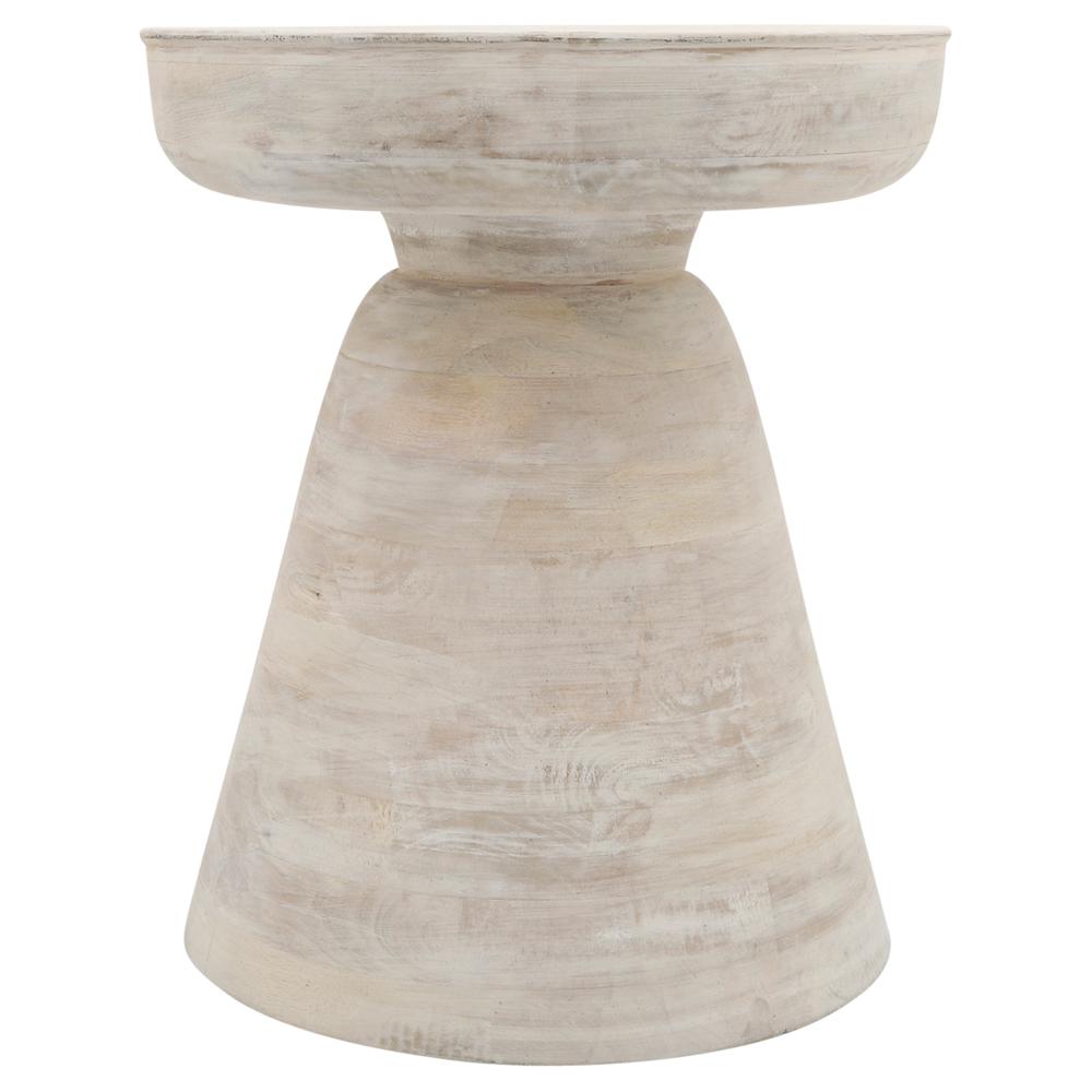 Wood, 19" Side Table, White. Picture 3