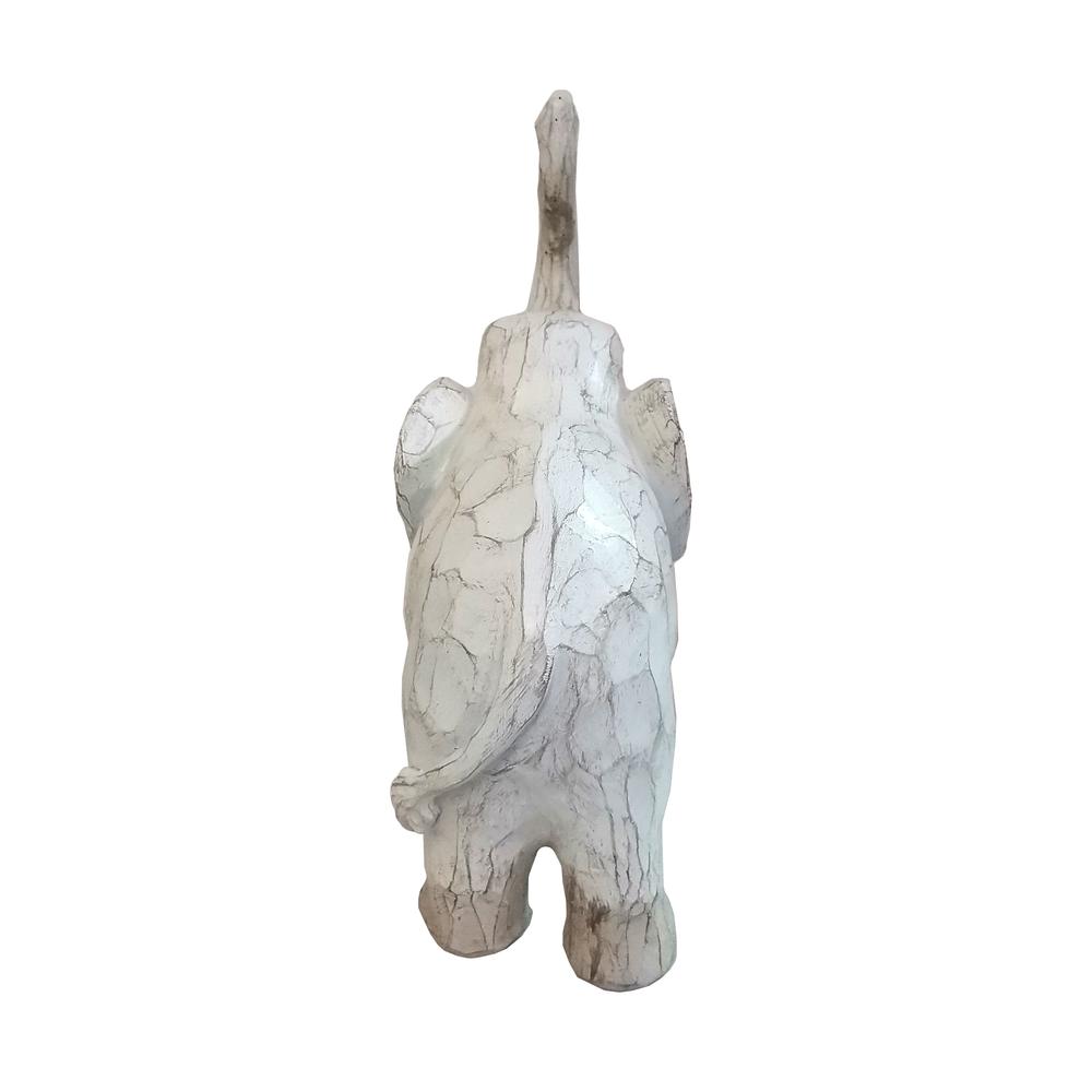 8" Elephant Figurine , White. Picture 4