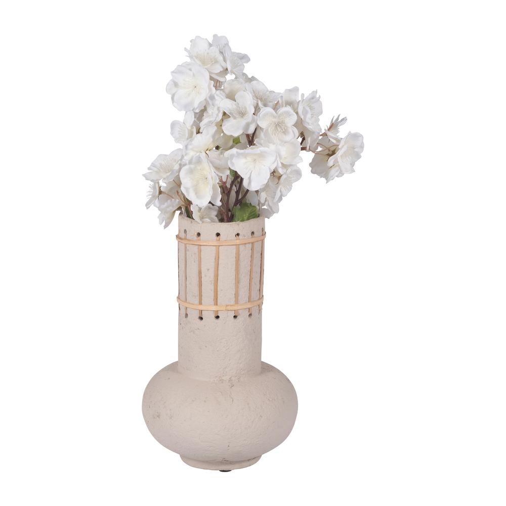 Ecomix, 12" Top Weave Nomad Vase, Ivory. Picture 3