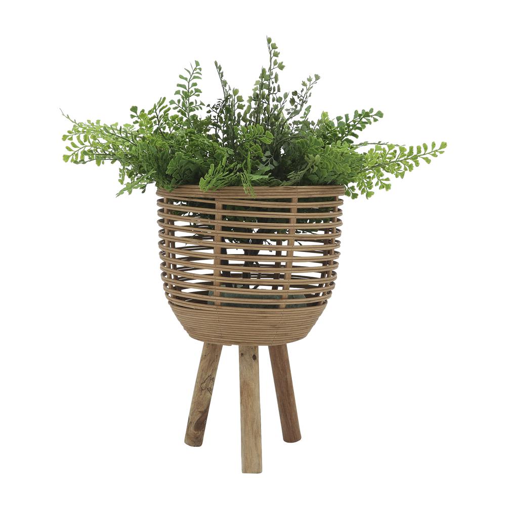 Bamboo, S/2 11/13"d Woven Planters, Brown. Picture 3