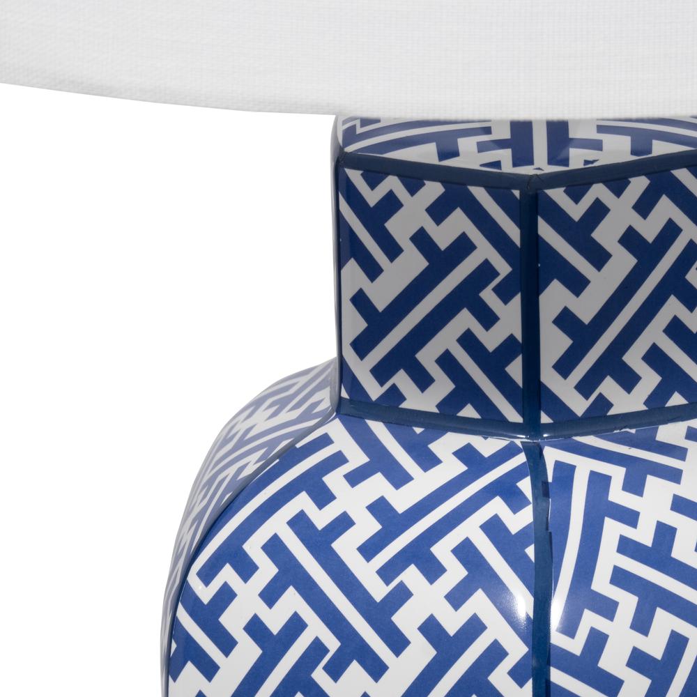 Ceramic, 27"  Jar Table Lamp, Blue/white. Picture 4