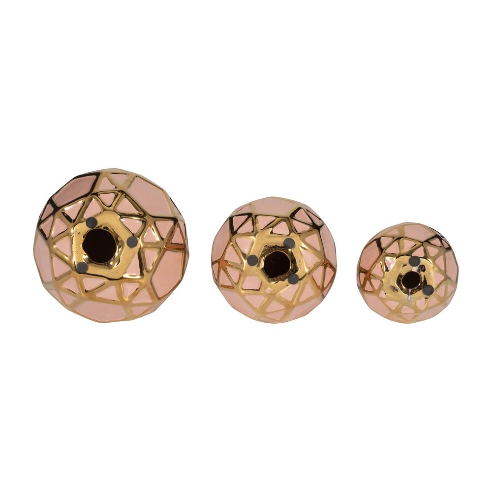 Cer, S/3 4/5/6", Orbs Blush/gold. Picture 6
