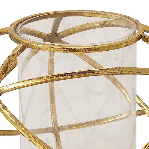 S/2 6" Orb Candle Holder , Gold. Picture 6