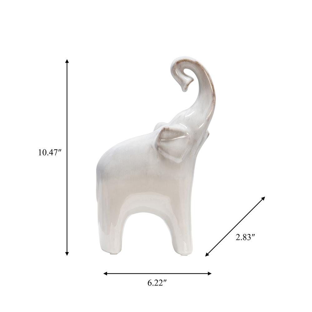 Ceramic 6x11"  Elephant, Cream. Picture 6