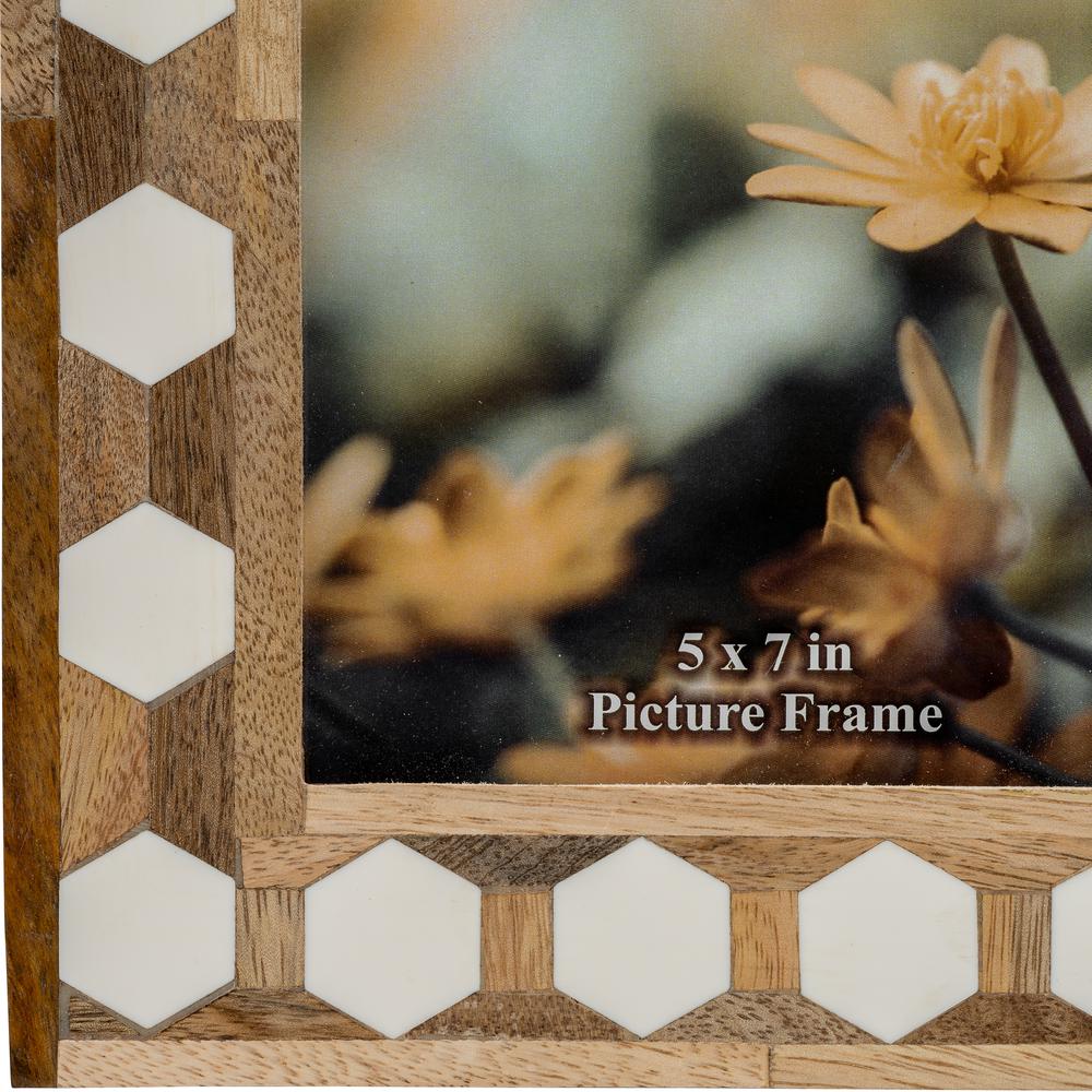 Wood/resin,5x7 Hexagon Frame, White. Picture 4