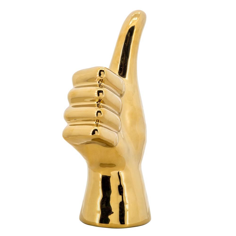 9"h Thumbs Up Table Deco, Gold. Picture 2