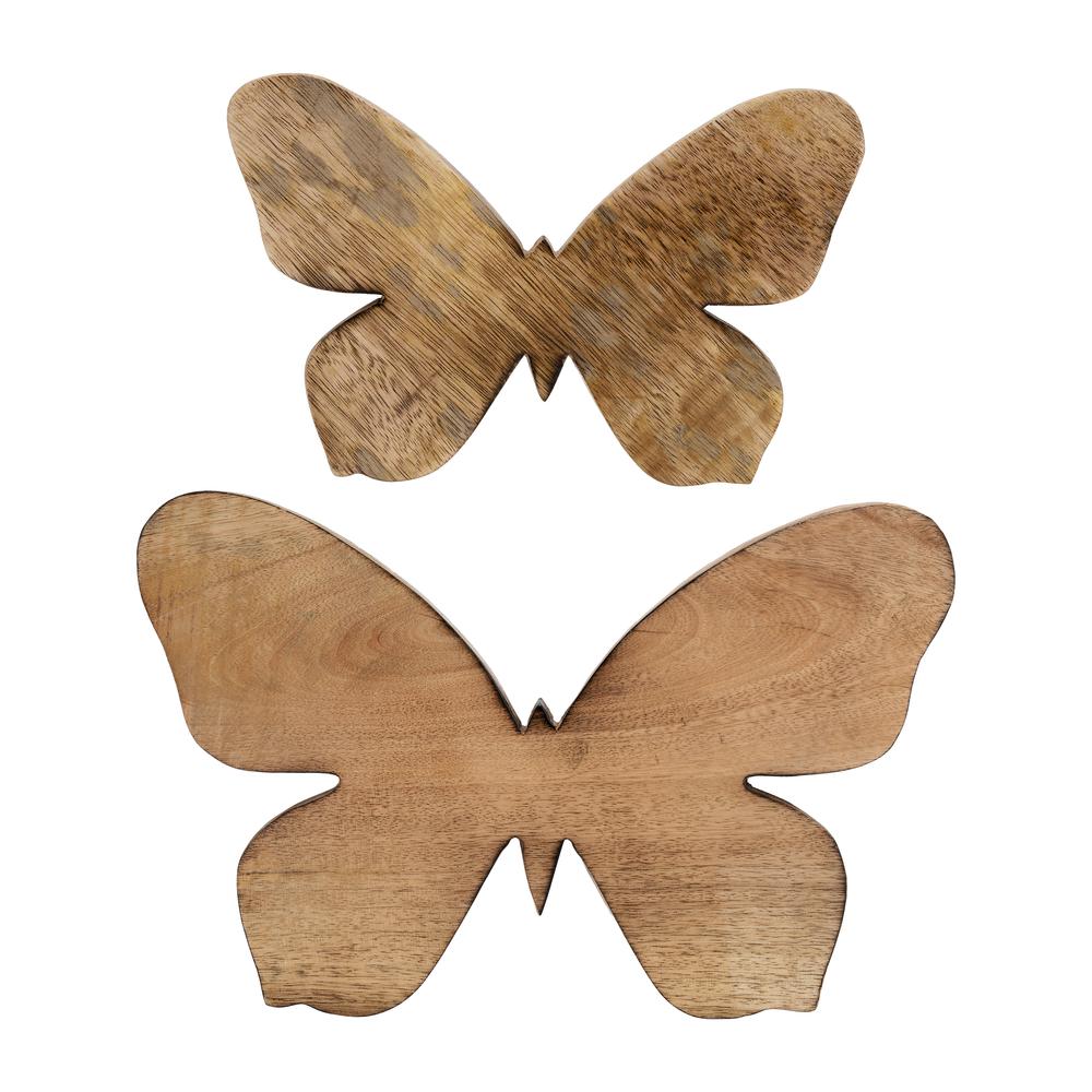 Wood, 9" Butterfly Deco, Brown. Picture 7