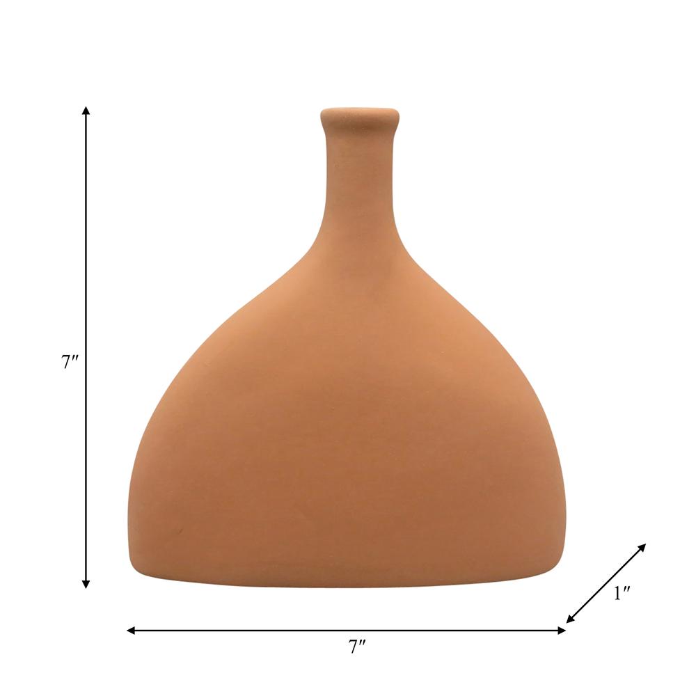 Cer, 7" Half Dome Vase, Terracotta. Picture 9
