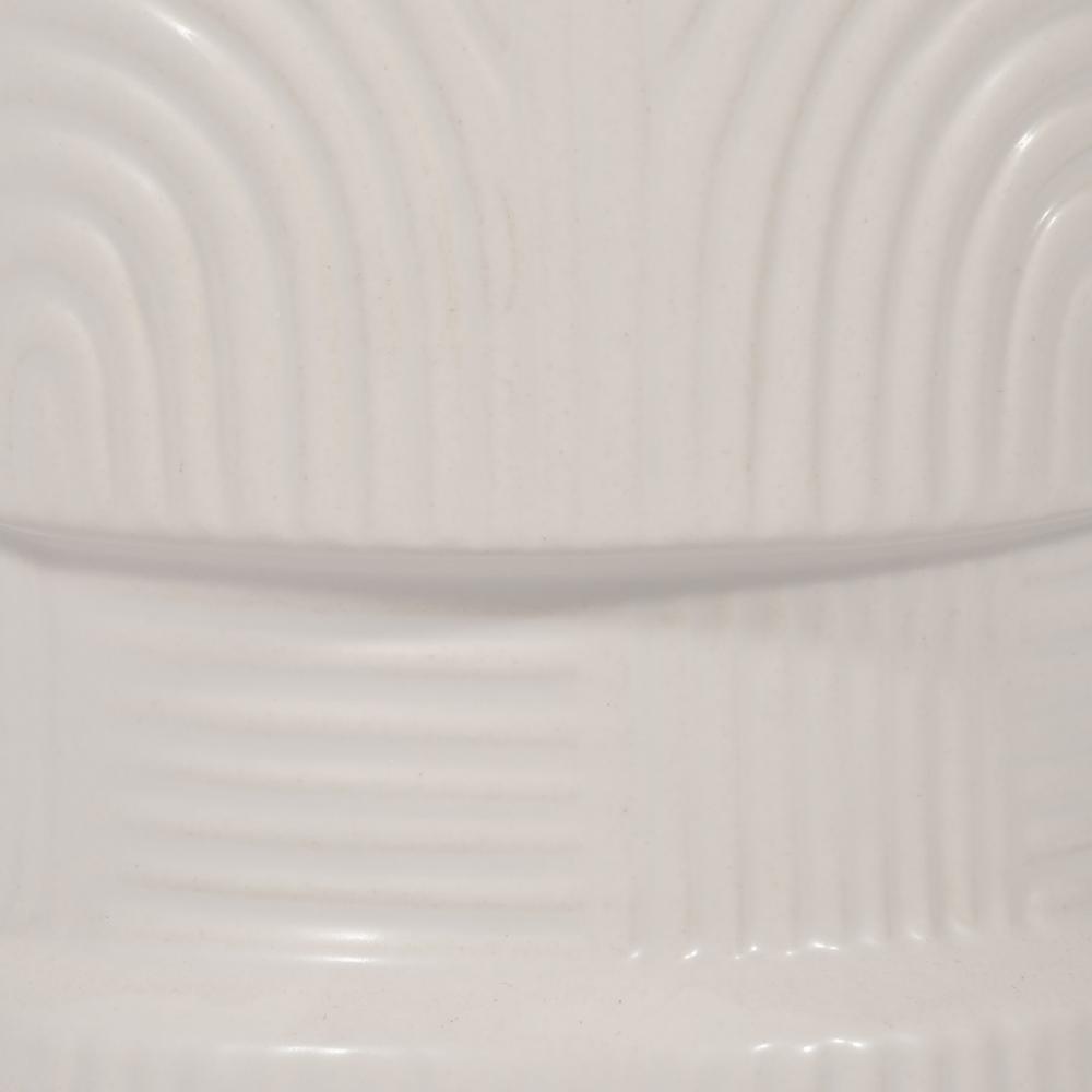 Cer, 7" Arches Dumbell Vase, White. Picture 4