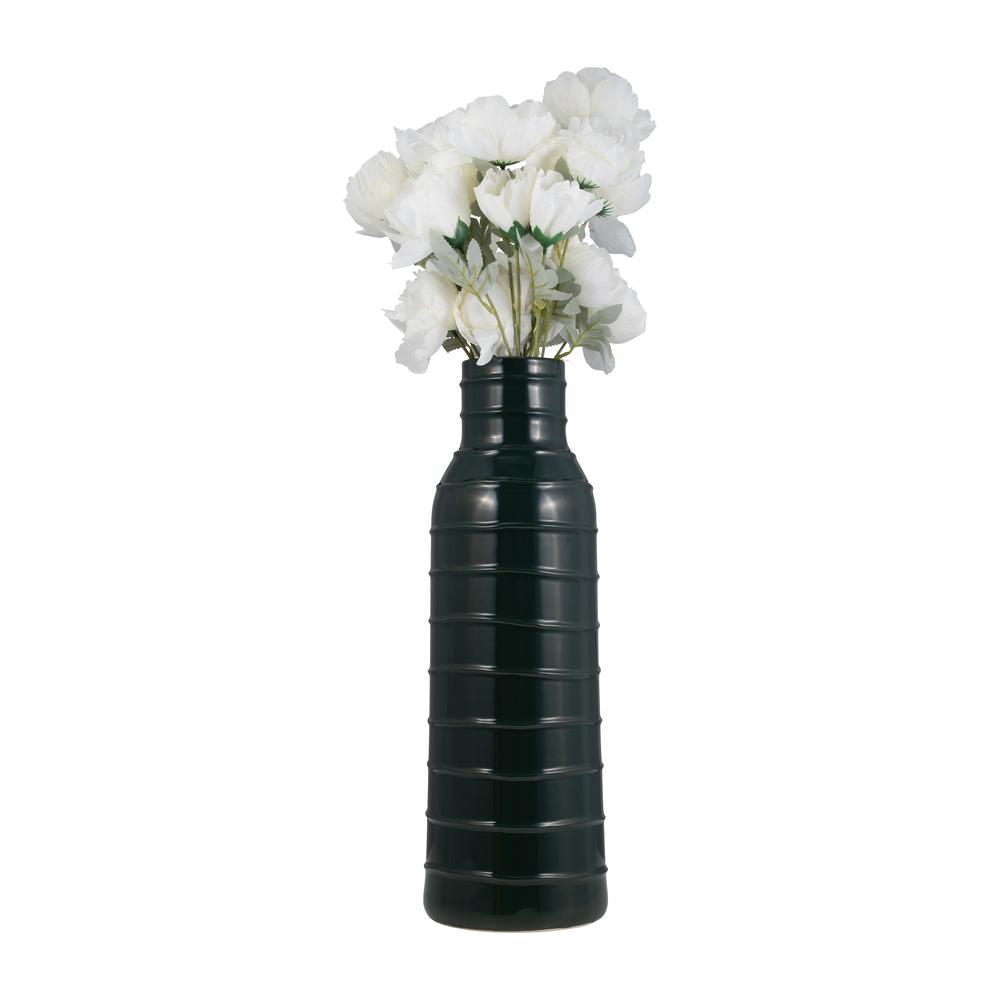 Cer, 20"h Tribal Vase, Forest Green. Picture 3