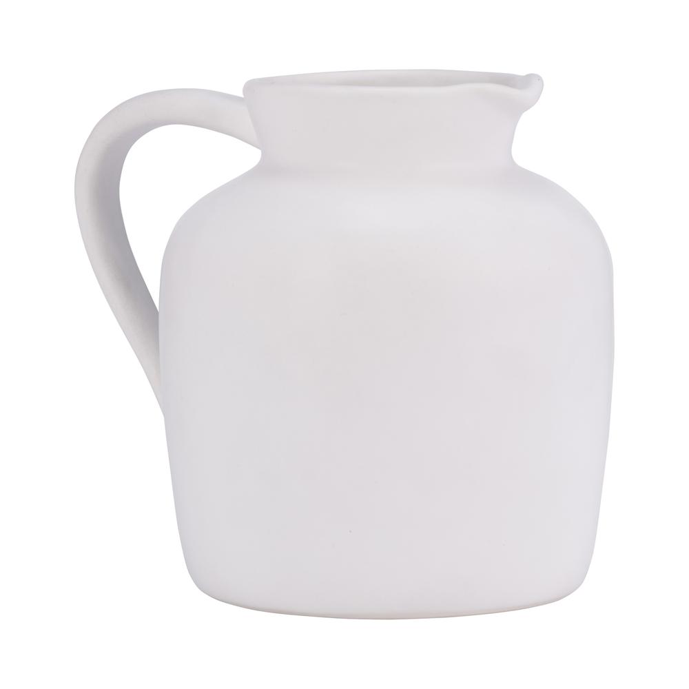 Cer, 5" Pitcher Vase, White. Picture 2