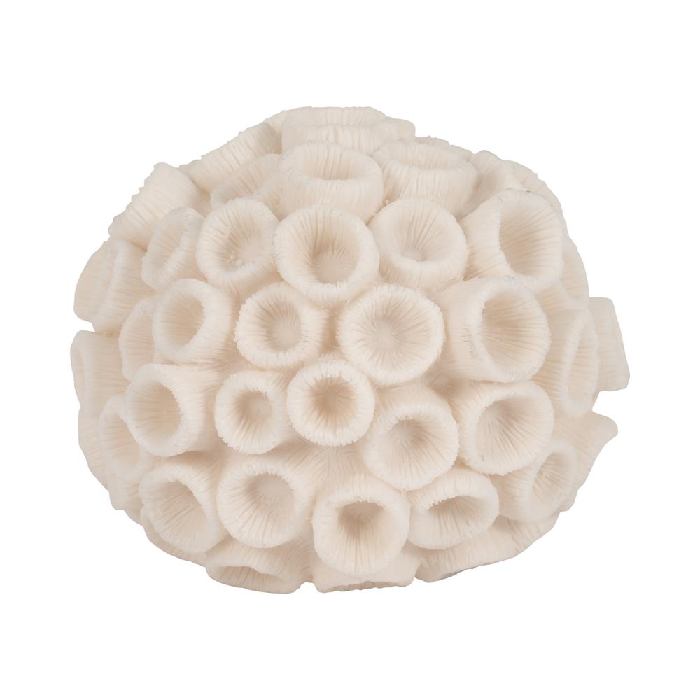 7" Round Coral Orb, Ivory. Picture 1