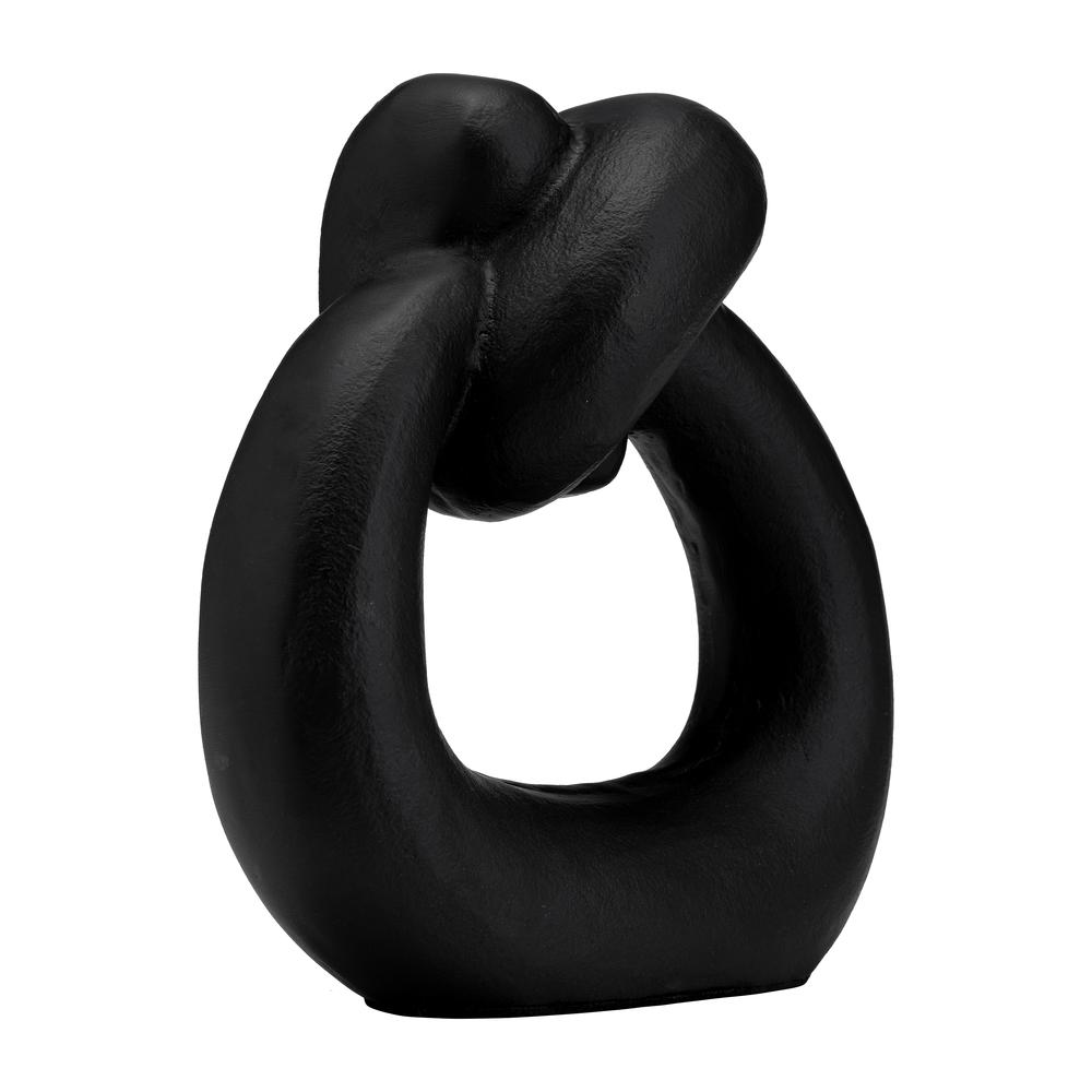 Metal,11"h,broad Knot Ring Sculpture,black. Picture 2