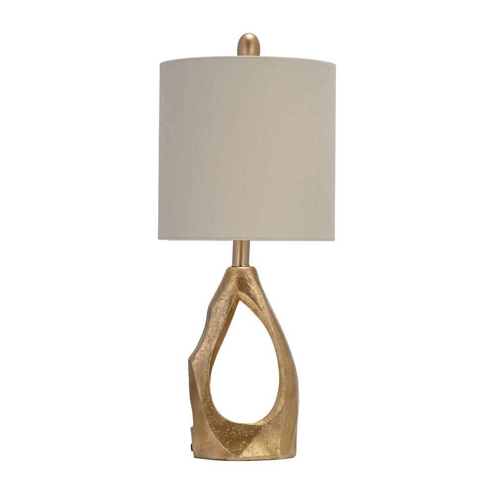 Resin 21" Organic Table Lamp, Gold. Picture 5