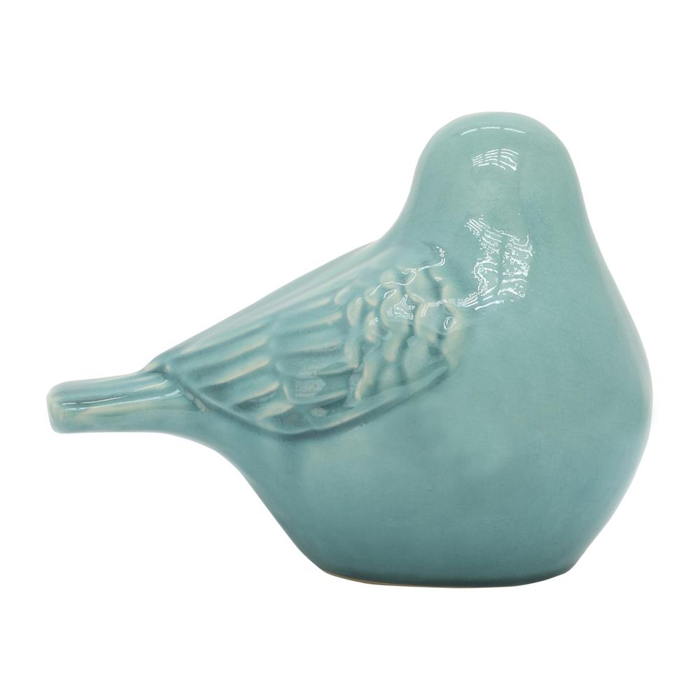 Ceramic Bird Figurine, 8" Sea Green. Picture 5