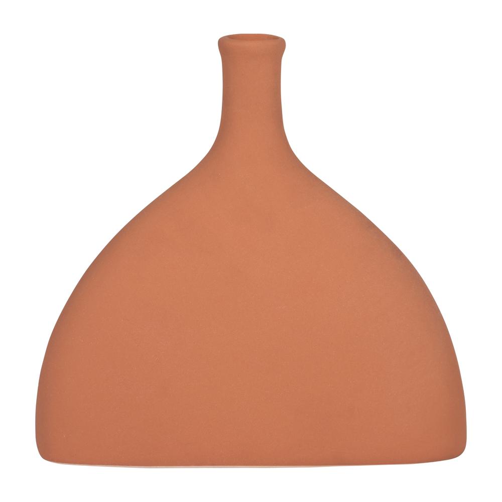 Cer, 7" Half Dome Vase, Terracotta. Picture 1
