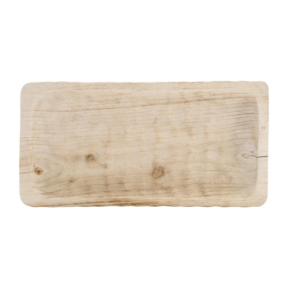 Wood, 16" Rectangular Tray, Natural. Picture 4