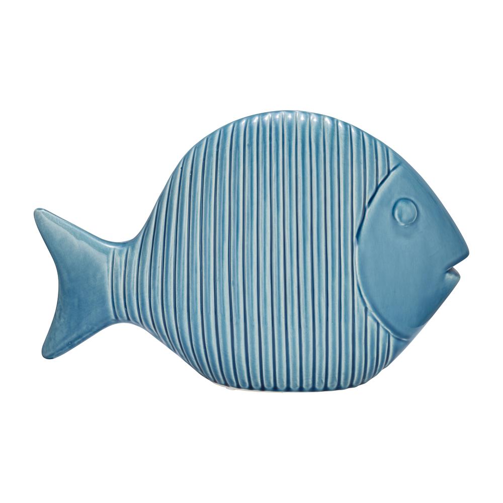 Cer,16",v Striped Fish,blue. Picture 1