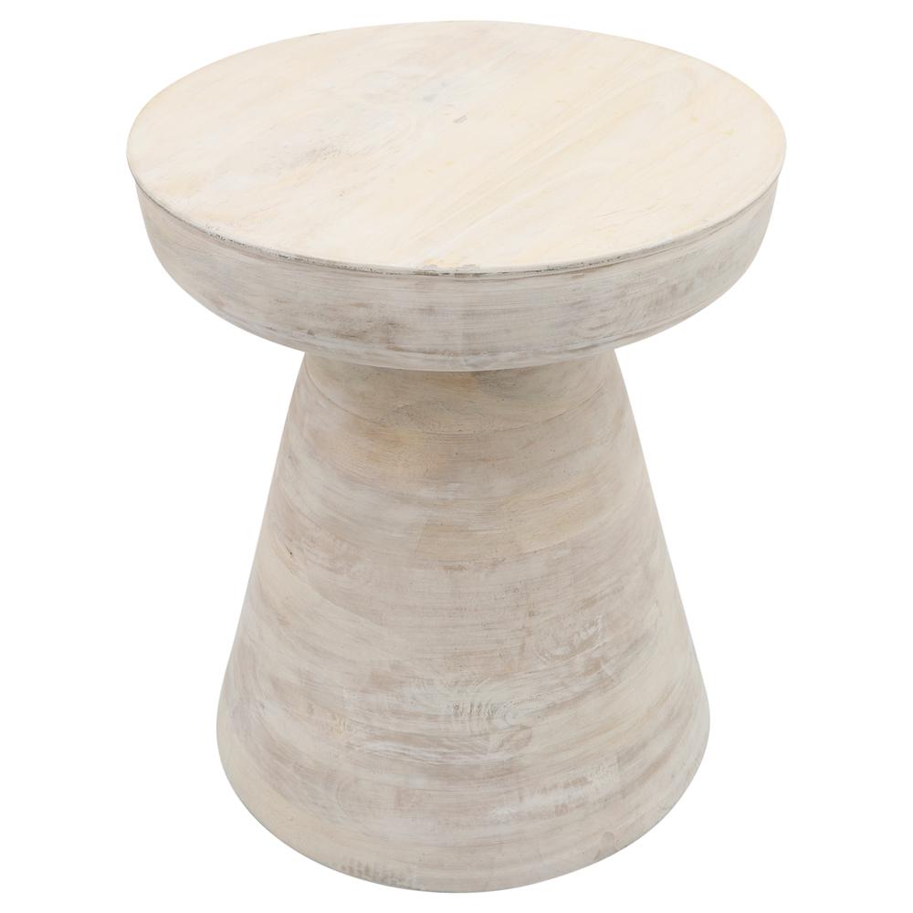 Wood, 19" Side Table, White. Picture 1