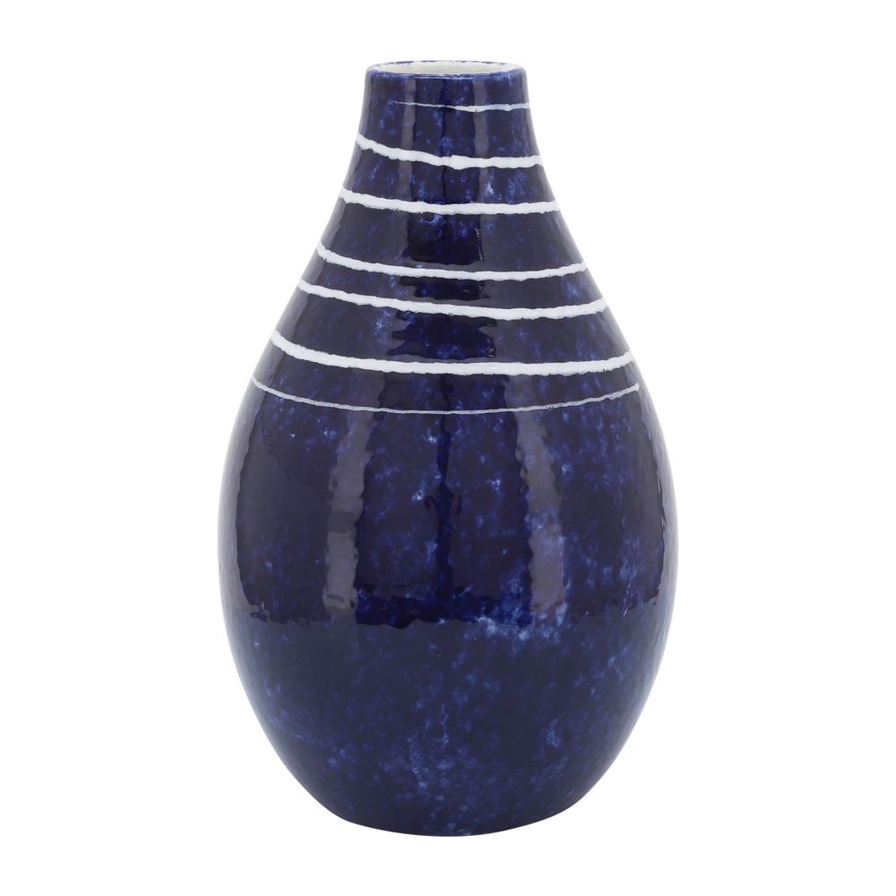 Cer, 10"h Primeval Vase, Blue. Picture 2