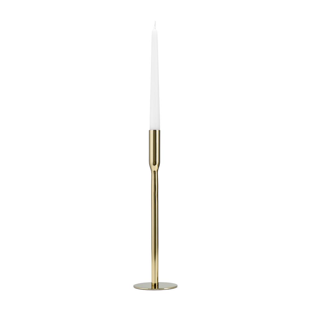Metal, 14"h Taper Candle Holder, Gold. Picture 2