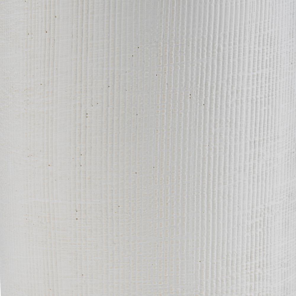 Cer, 16"h Ridged Vase, White. Picture 7