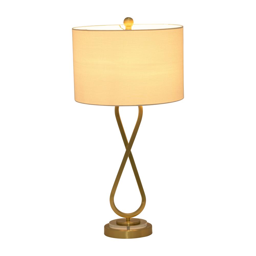 Metal, S/2 28" Infinity Table Lamps, Gold. Picture 2