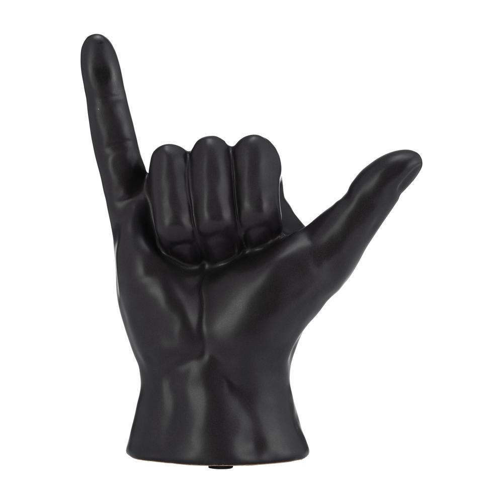 7"h, "hang Loose" Hand, Black. Picture 1