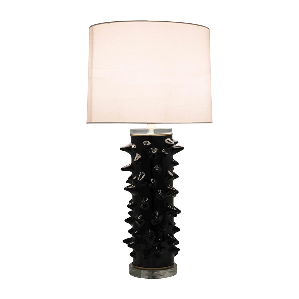 Ceramic 31" Spikey Table Lamp, Navy. Picture 3