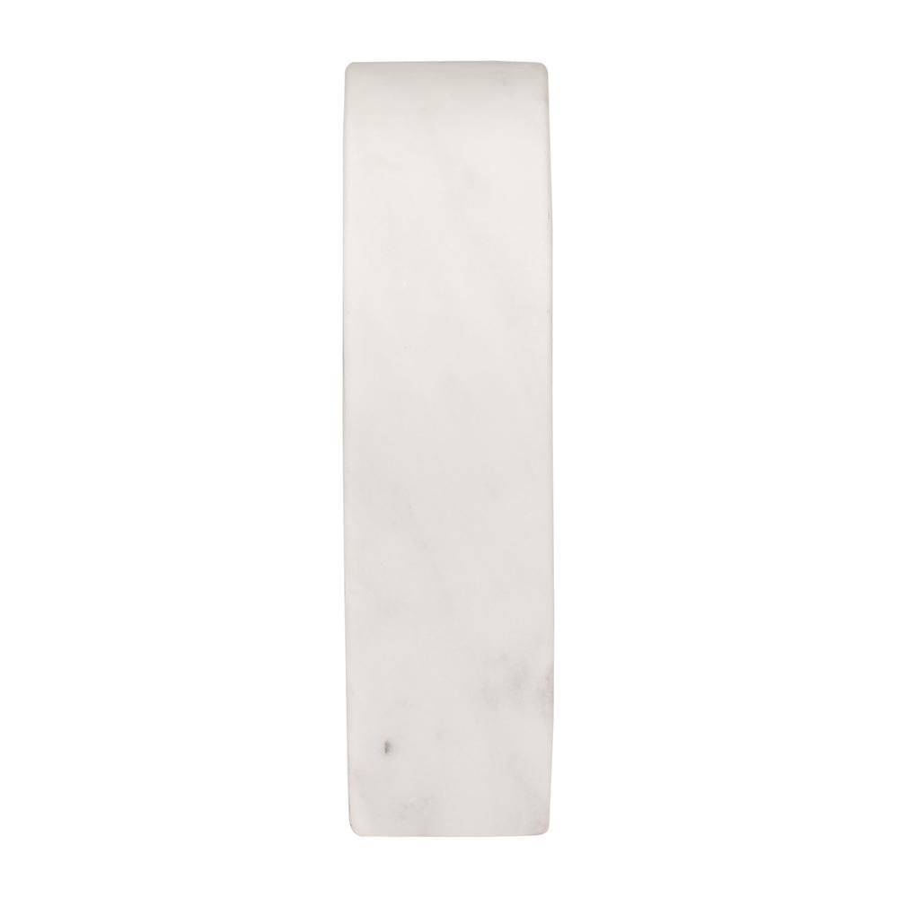 Marble, 6"h Horseshoe Tabletop Deco, White. Picture 3