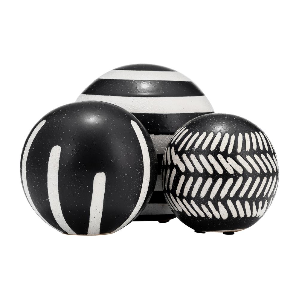 Cer, S/3 4/5/6", Tribal Orbs, Blk/ivory. Picture 7