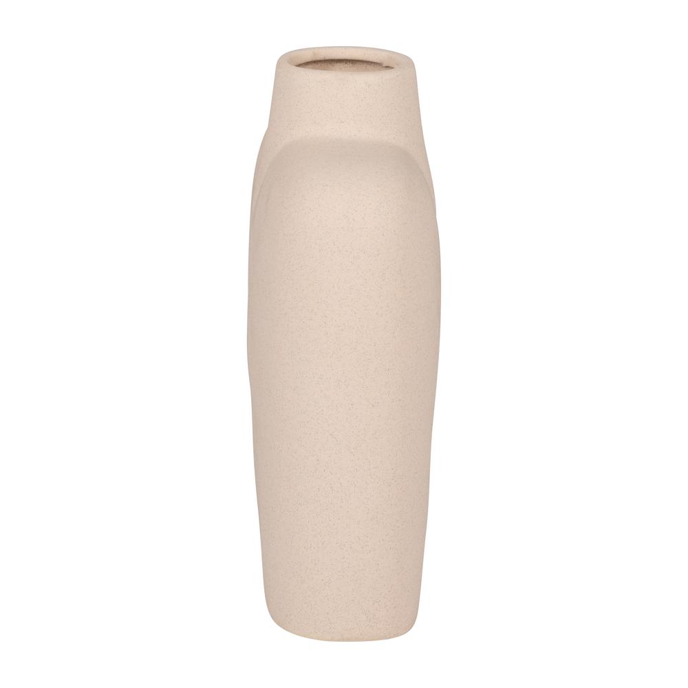 Cer, 9" Square Shape Vase, Ivory. Picture 3