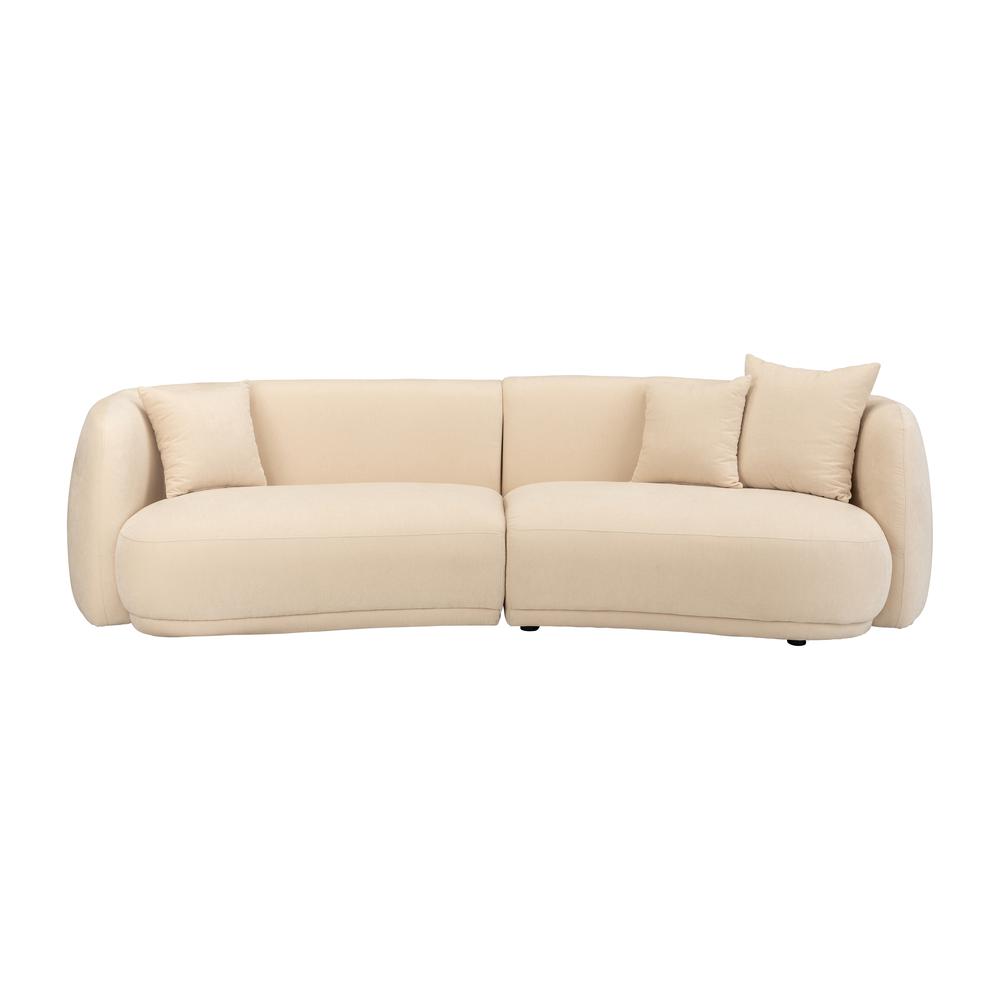 4-seat Curved Sofa, Ivory/beige. Picture 1