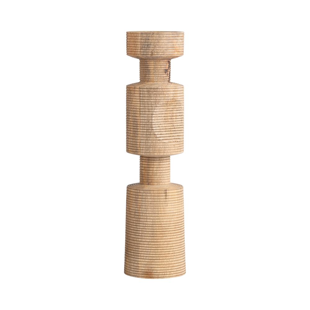 Wood, 14" Nomad Pillar Candleholder, Natural. Picture 2
