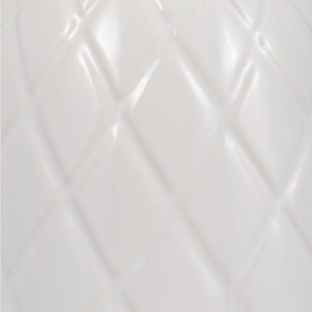 Cer, 12" Plaid Textured Vase, White. Picture 5